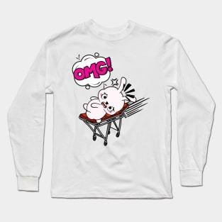 Funny Rabbit is on a runaway stretcher Long Sleeve T-Shirt